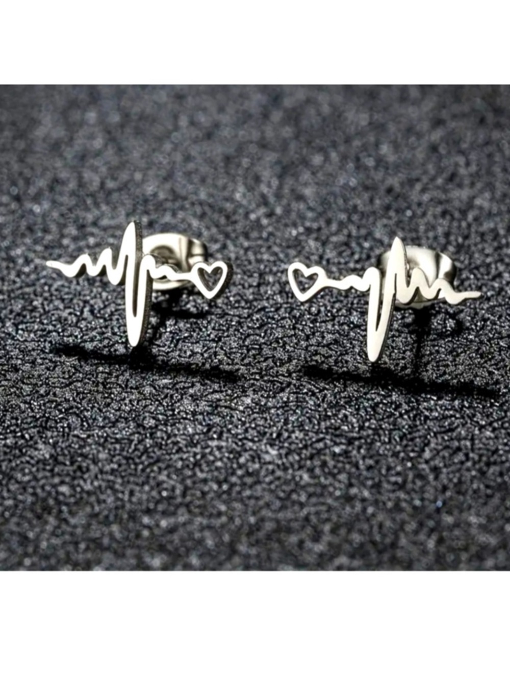 SS EKG Heartbeat Earrings